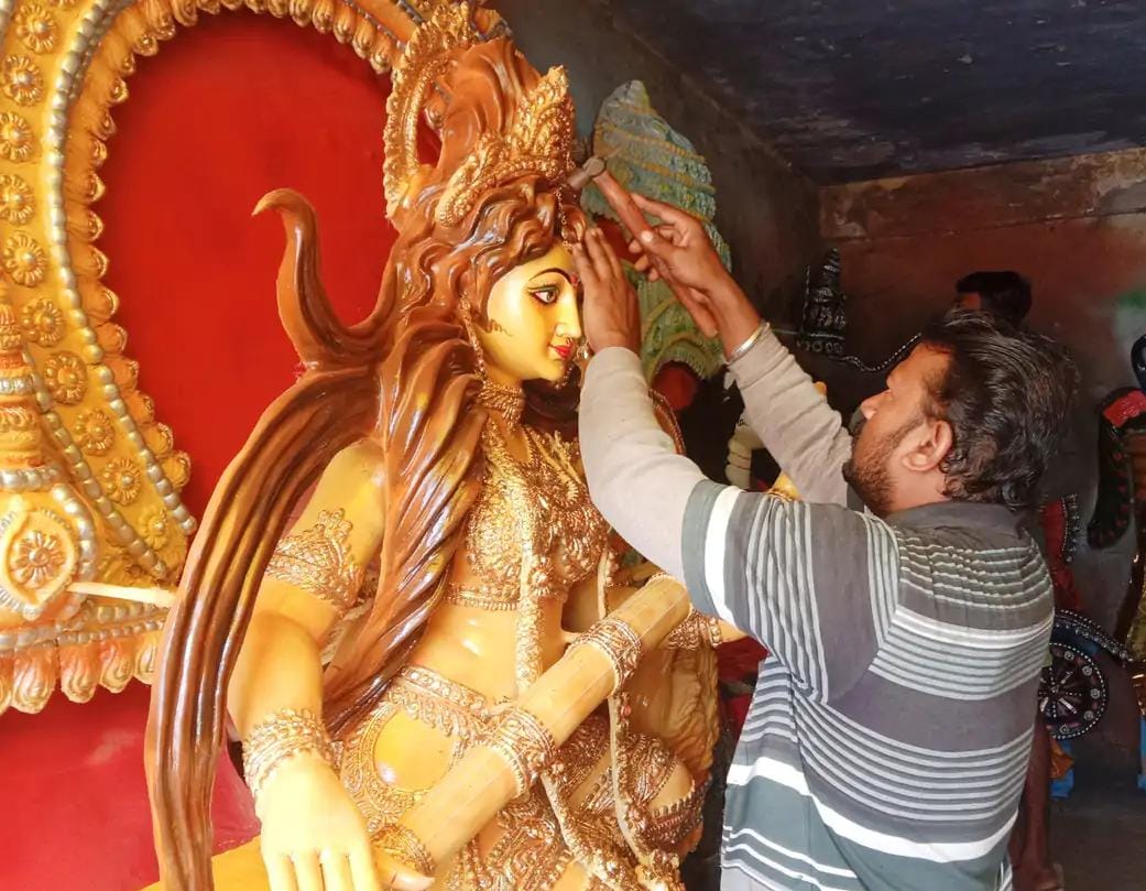 सैदपुर में सरस्वती पूजा की तैयारी जोरों पर