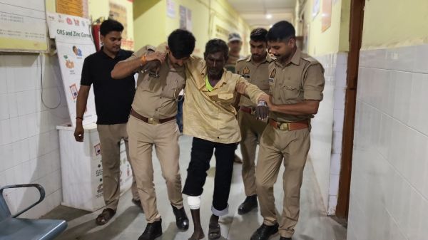सैदपुर में मुठभेड़: 25 हजार का इनामी हत्यारोपी नगीना वनवासी गिरफ्तार, पैर में लगी गोली